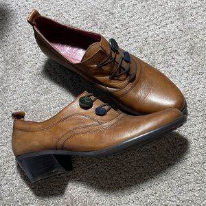 Women’s Hispanitas Brown Leather Oxford shoes 37